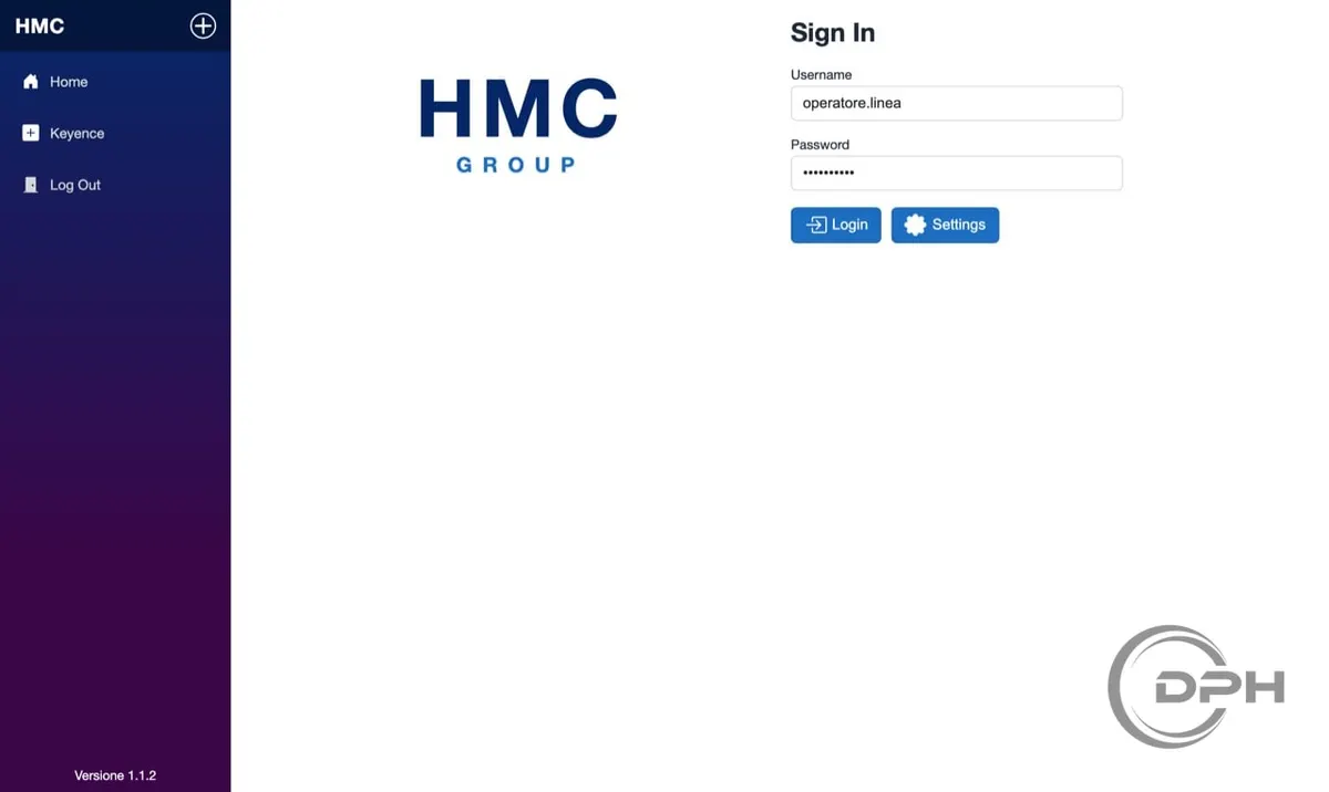 HMC sign-in screen